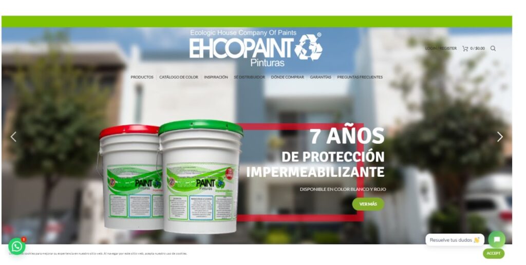 Portafolio diseño web León Gto: sitio web Pinturas Ehcopaint